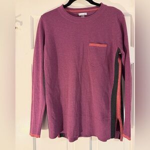 Smartwool Crewneck Pullover Sweater Base layer Striped/ pockets Womens Medium